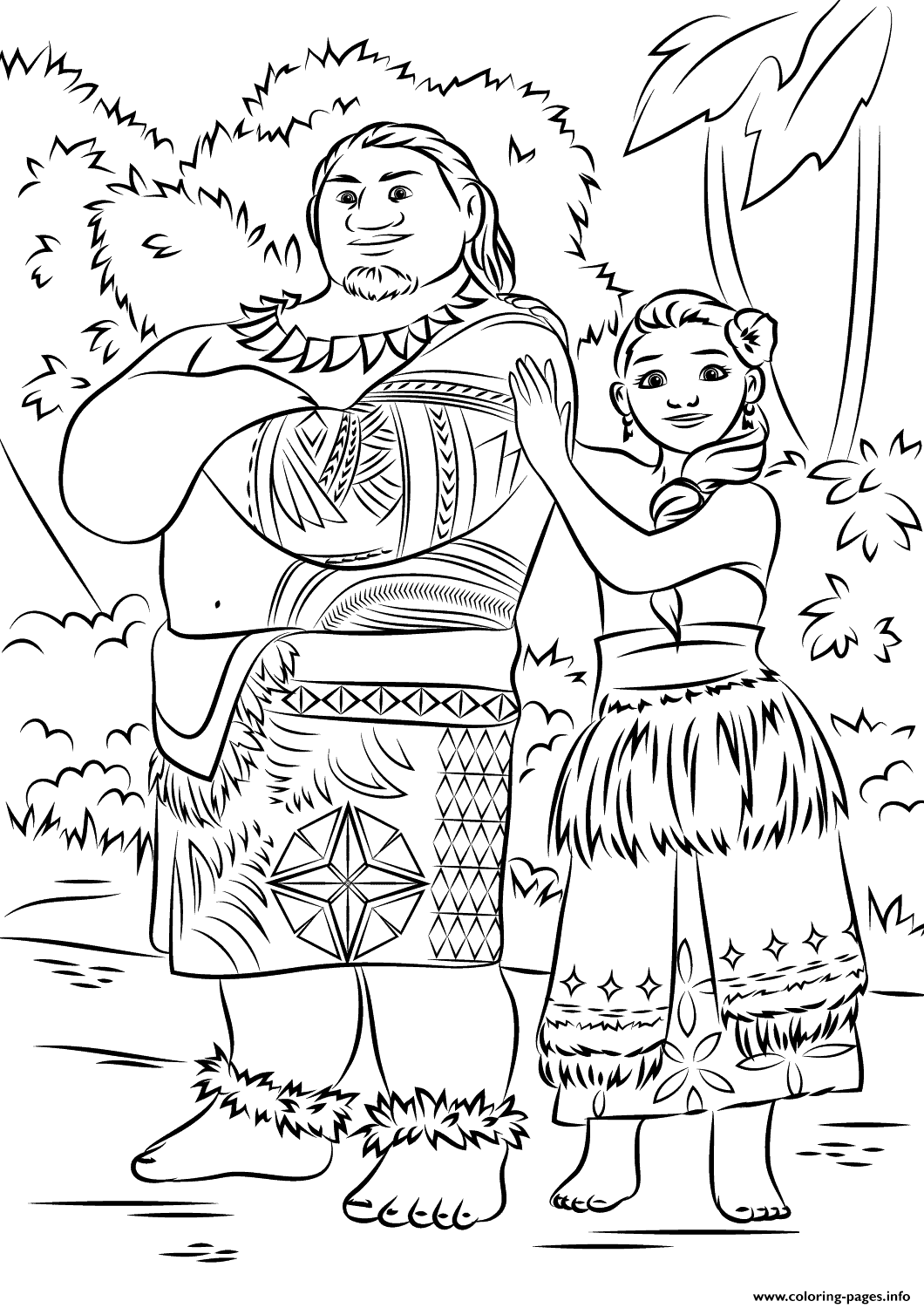 1060x1500 Tui And Sina From Moana Disney Coloring Pages Printable