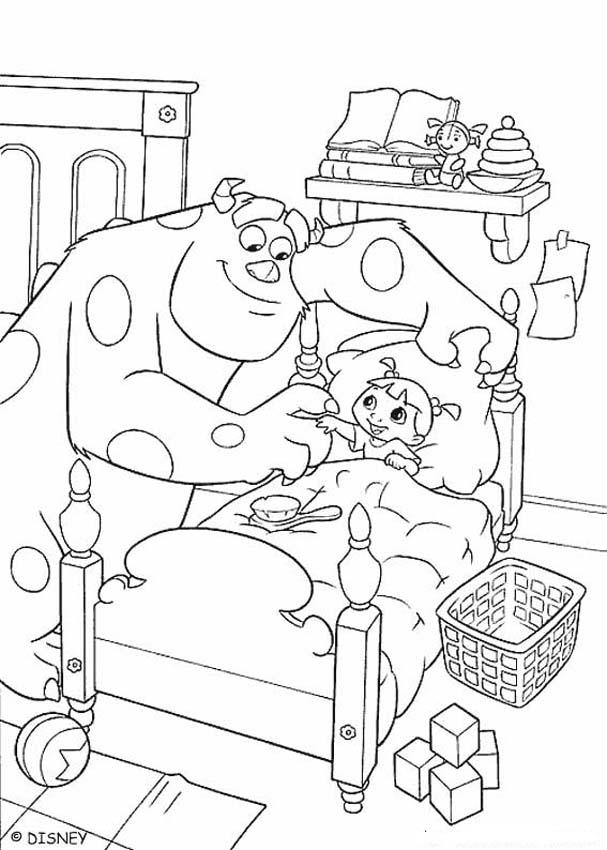 607x850 Sulley Holds Boo Coloring Pages