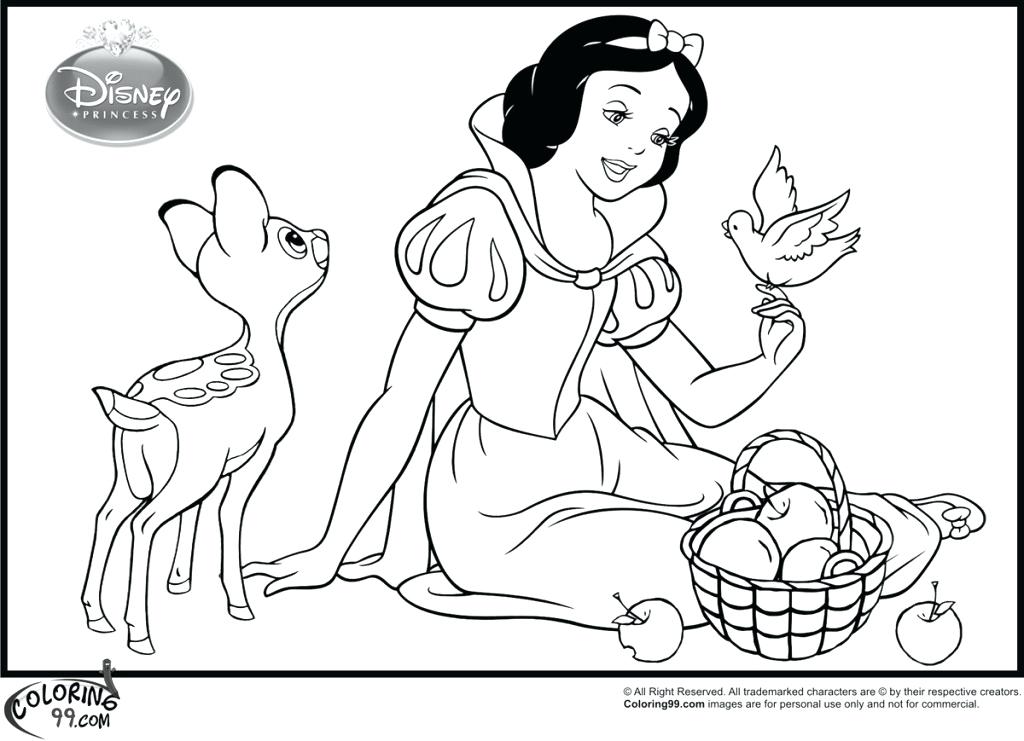 1024x741 Disney Princess Coloring Pages Snow White And Prince Free Fuhrer