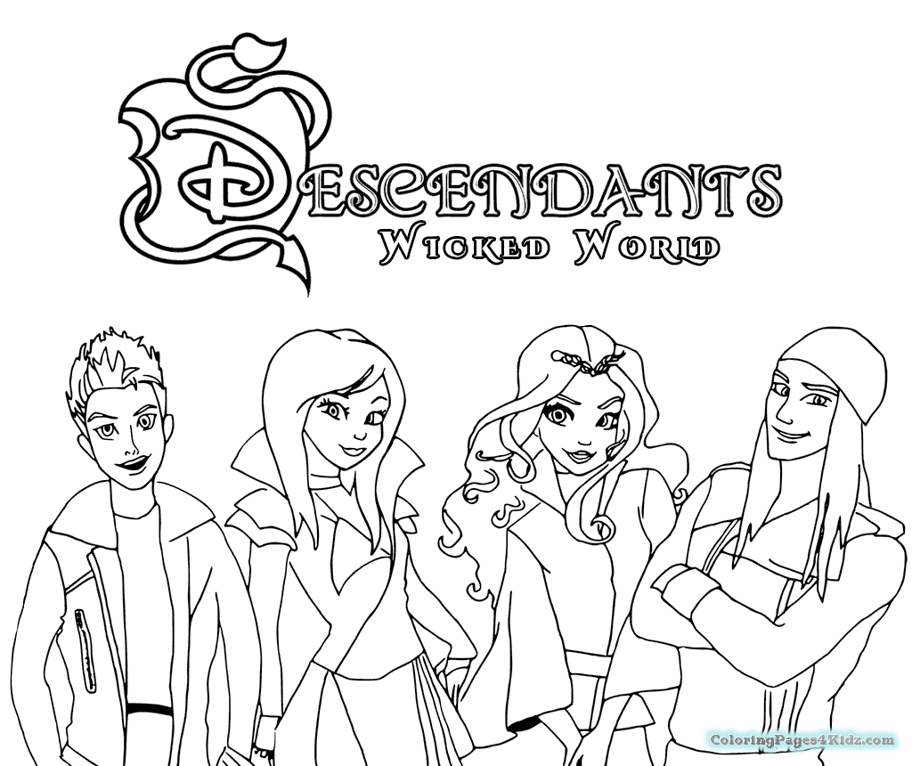 1024x860 Disney Descendants Mal Coloring Pages Sheets Coloring Pages For Kids