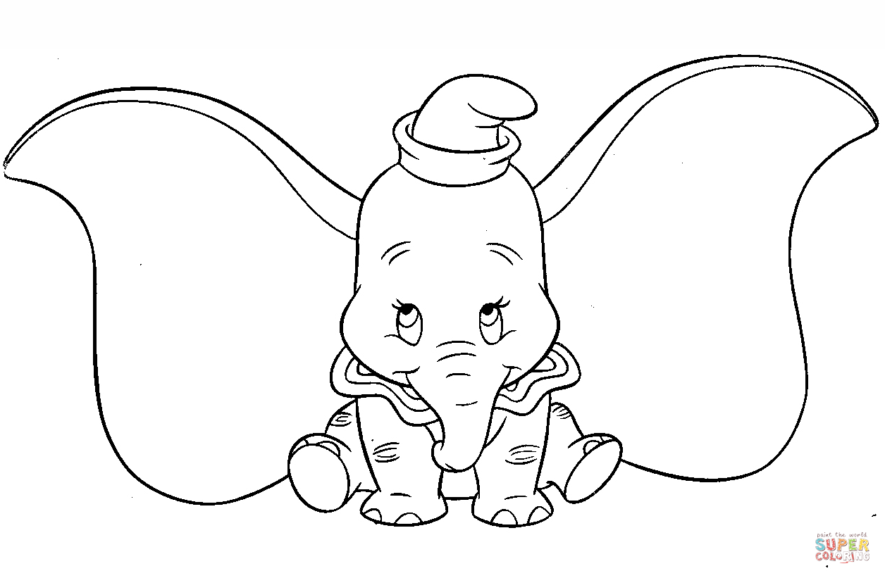 1256x821 Dumbo Disney Coloring Page Pages Throughout