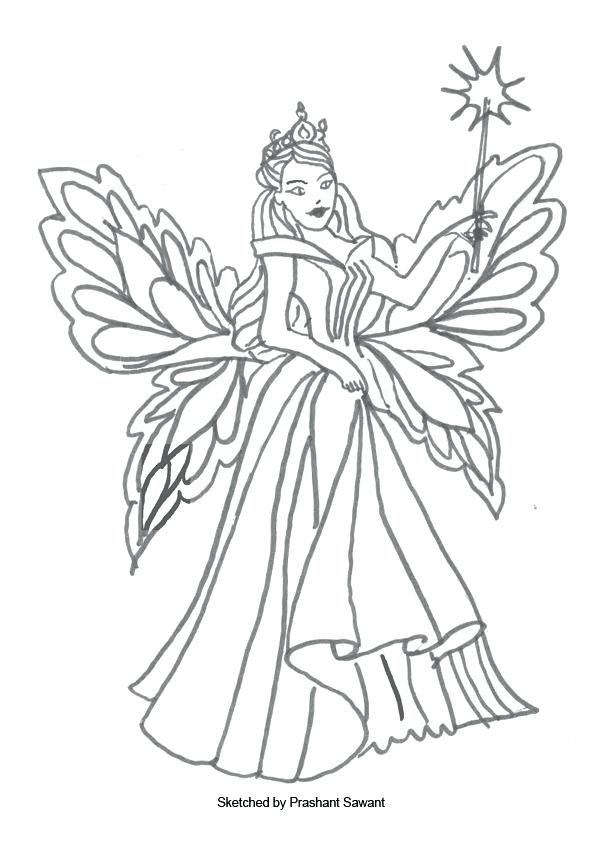 600x860 Coloring Page Fairy Fairy Coloring Pages For Kids Fascinating