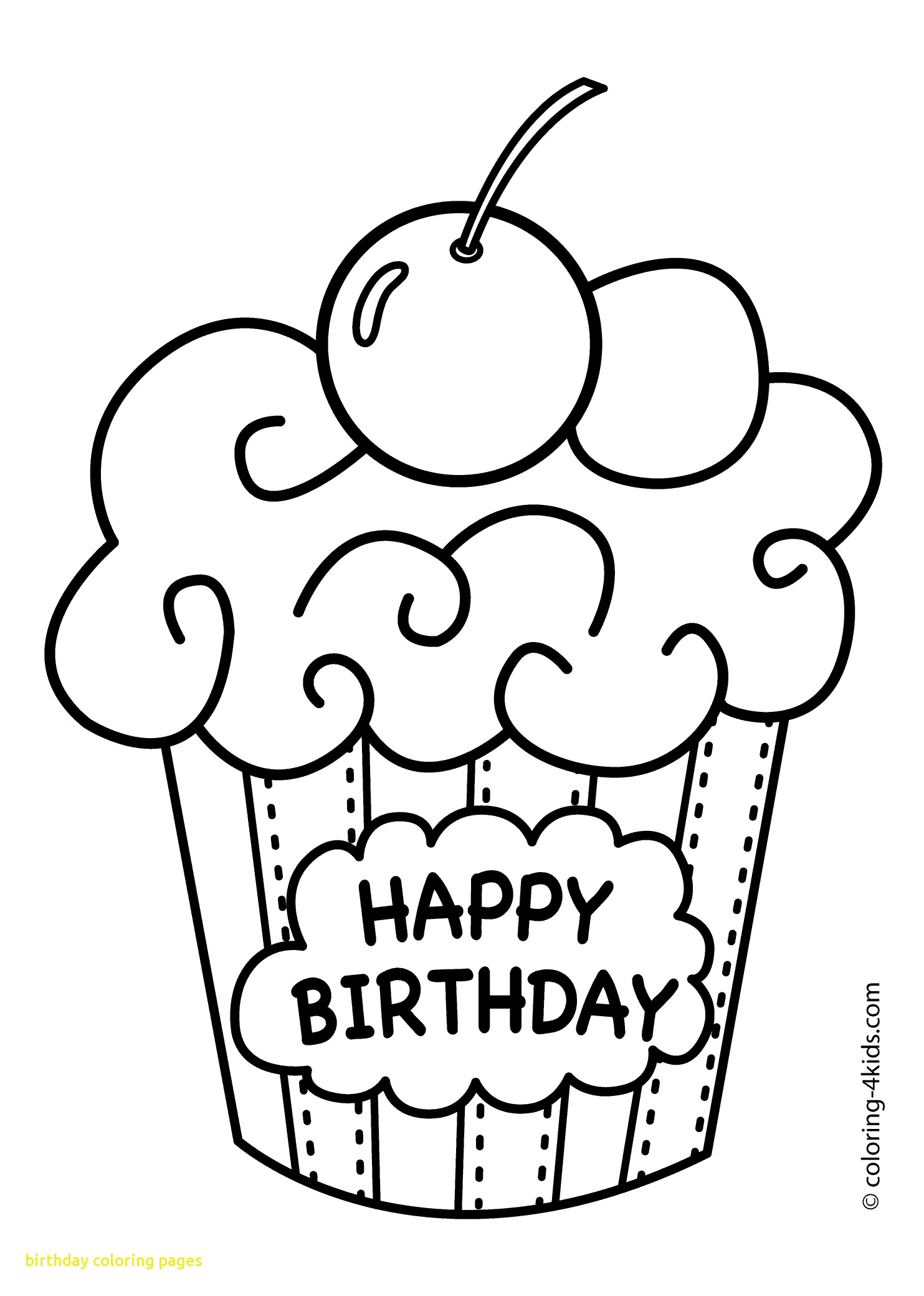 1483x2079 Fresh Birthday Coloring Pages With Cake Happy Birthday Party