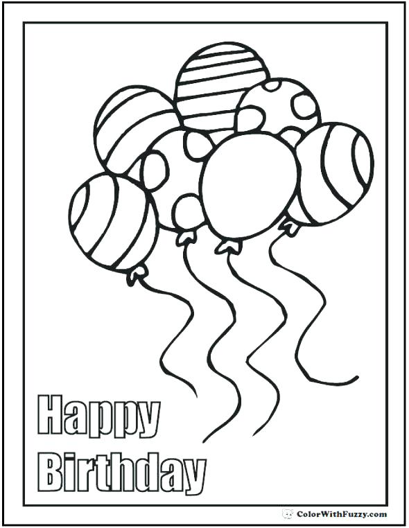 590x762 Happy Birthday Color Page First Birthday With First Birthday