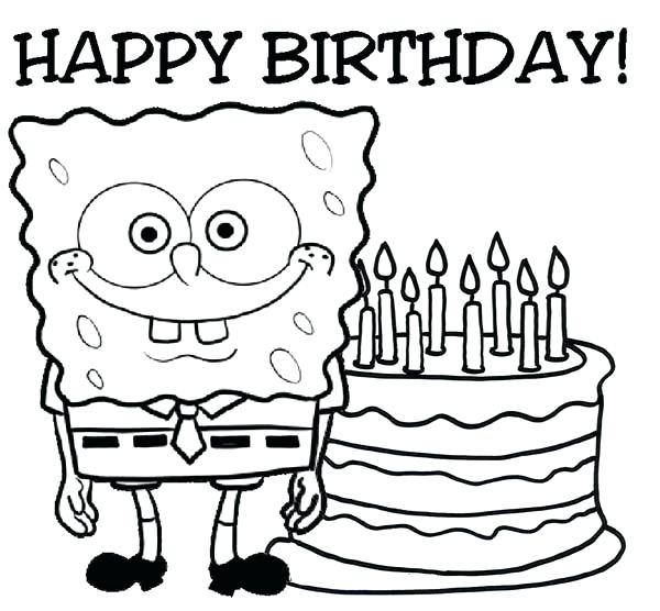 600x556 Happy Birthday Color Pages Cartoon Happy Birthday Coloring Page