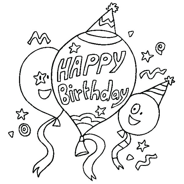 600x600 Disney Birthday Coloring Pages Happy Birthday Coloring Sheet Happy