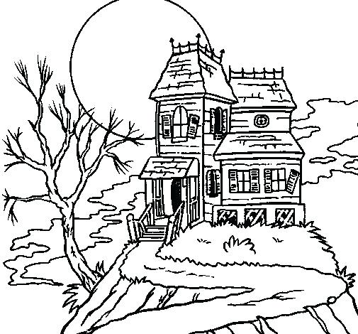 505x470 Haunted House Coloring Pages Haunted Mansion Coloring Pages