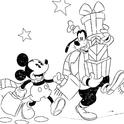 420x420 Disney Holiday Coloring Pages Mickey Friends Christmas Coloring