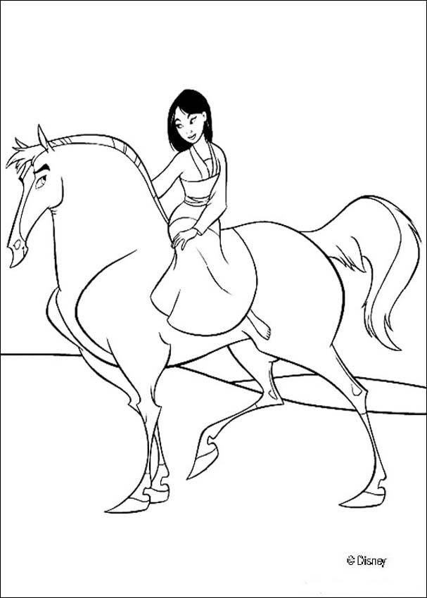 607x850 Coloring Sheet About Mulan. Beautiful Drawing Of Mulan And Her
