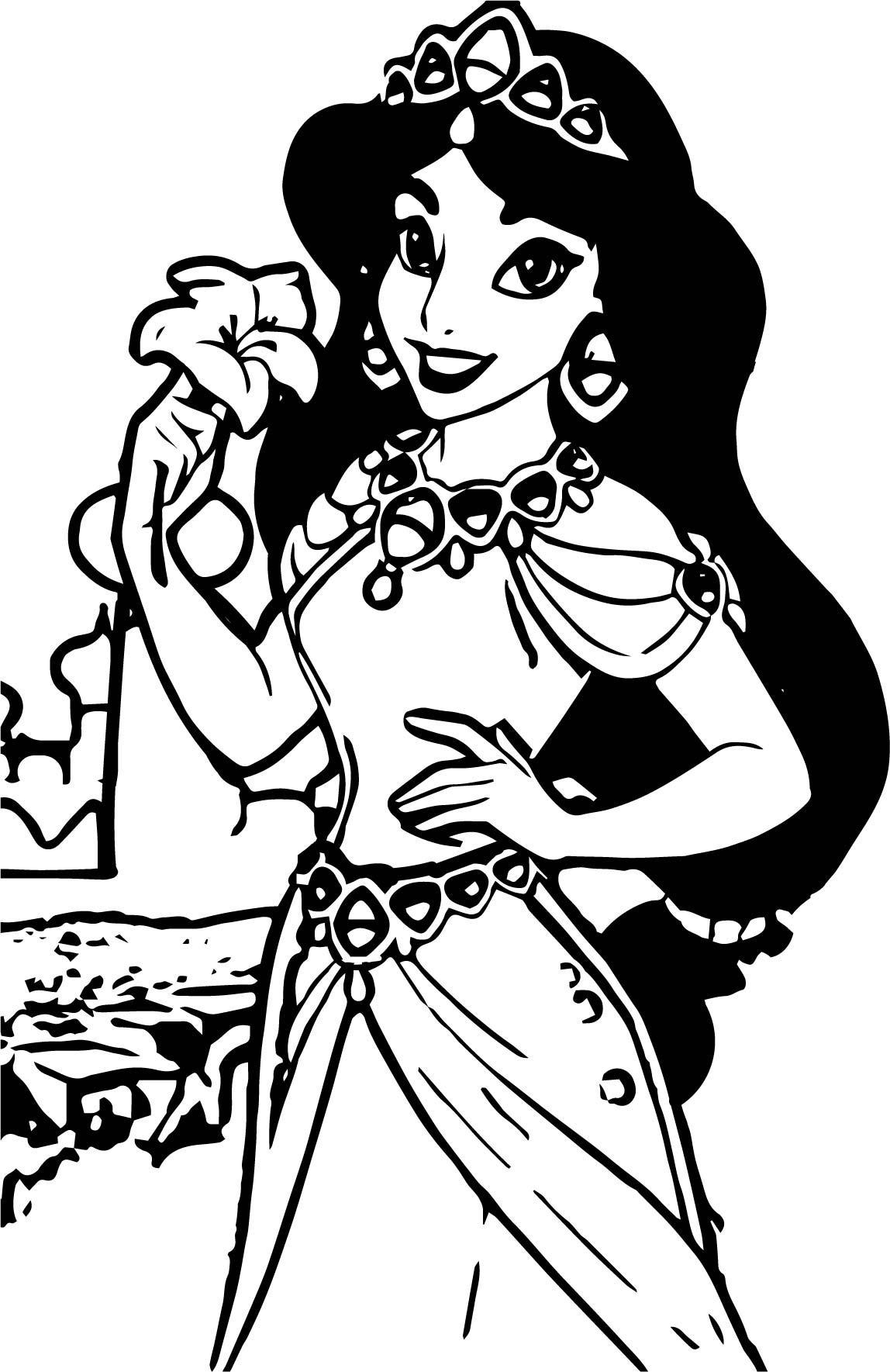 1148x1769 Images Princess Jasmine Coloring Pages For Kids Fantastic Disney