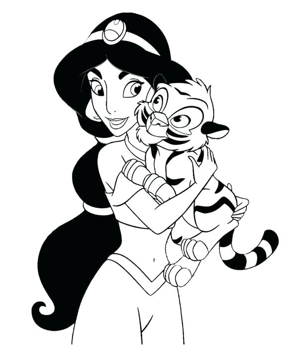 600x733 Jasmine Princess Coloring Pages Vanda