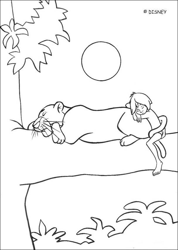 607x850 Bagheera And Mowgli Coloring Pages