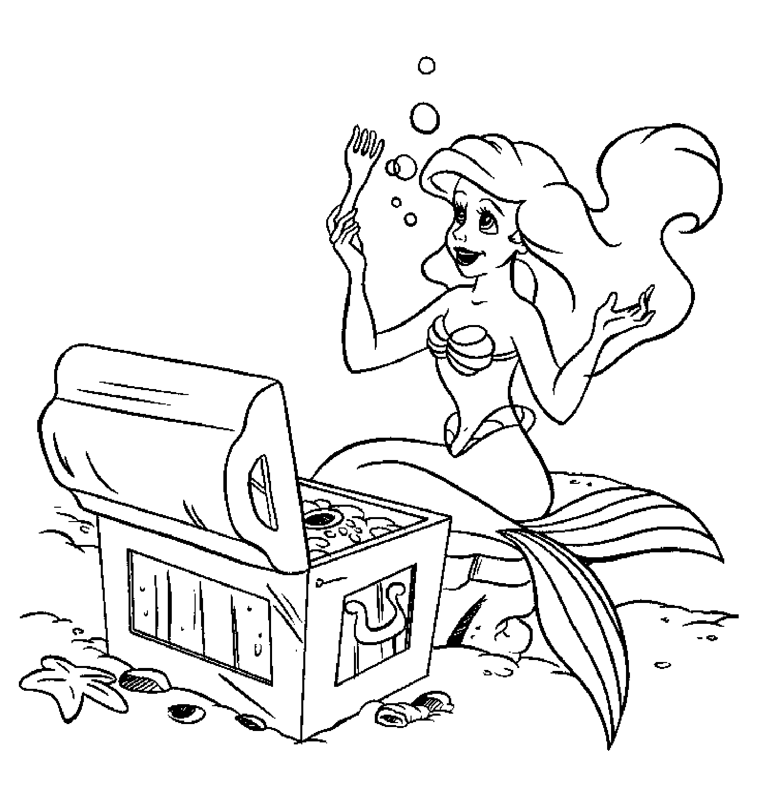 1533x1604 The Little Mermaid Coloring Pages Disney Free Printable Sheets