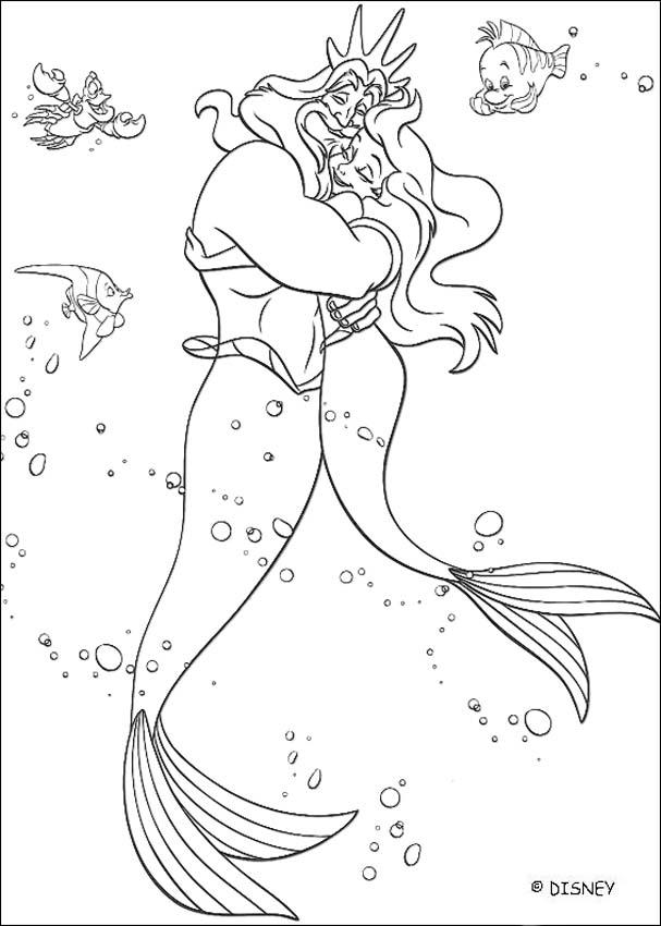 607x850 Ariel's Birthday Cake Coloring Pages