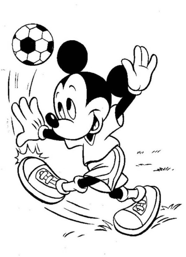 600x830 Mickey Mouse Soccer Coloring Pages