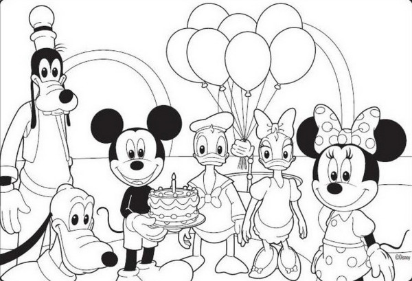 600x409 Best Disney Mickey Mouse Amp Fruits Coloring Pages Learn