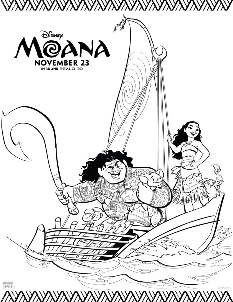 791x1024 Free Printable Moana Coloring Sheets