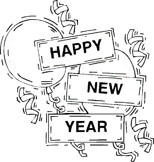 600x632 Mejores 40 De New Year Coloring Pages Free Online En