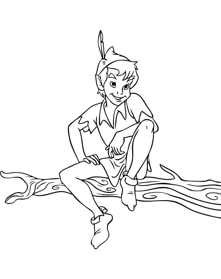 736x931 Peter Pan Coloring Page In A Forest Coloring Page Coloring Pages