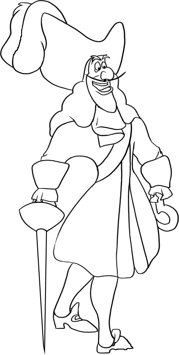 592x1172 Captain Hook Coloring Pages