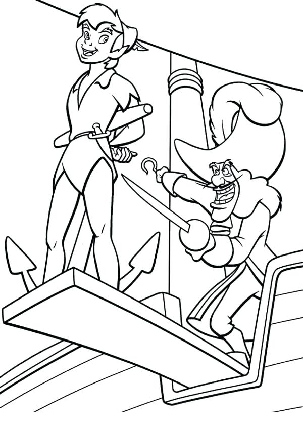 600x840 Coloring Pages Of Peter Pan Captain Hook Throw Peter Pan To