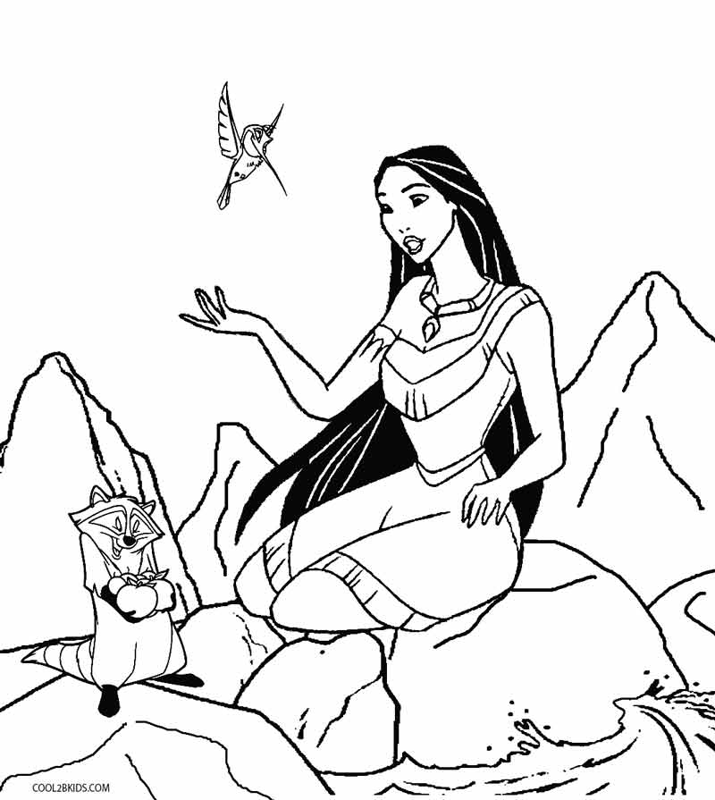 800x895 Pocahontas Coloring Pages Printable For Kids Cool2bkids Princess