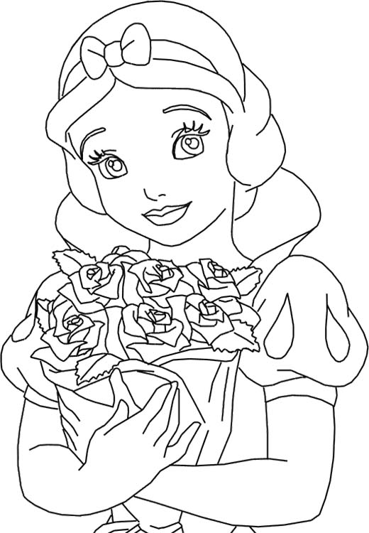520x750 Princess Snow White And Roses Coloring Pages Coloring Pages (For