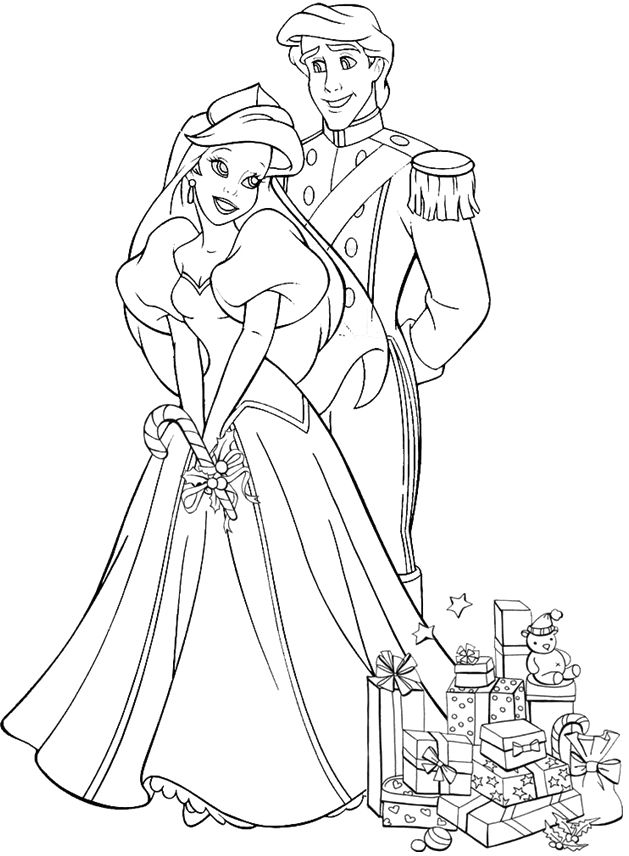 629x856 Ariel Coloring Pages For Christmas