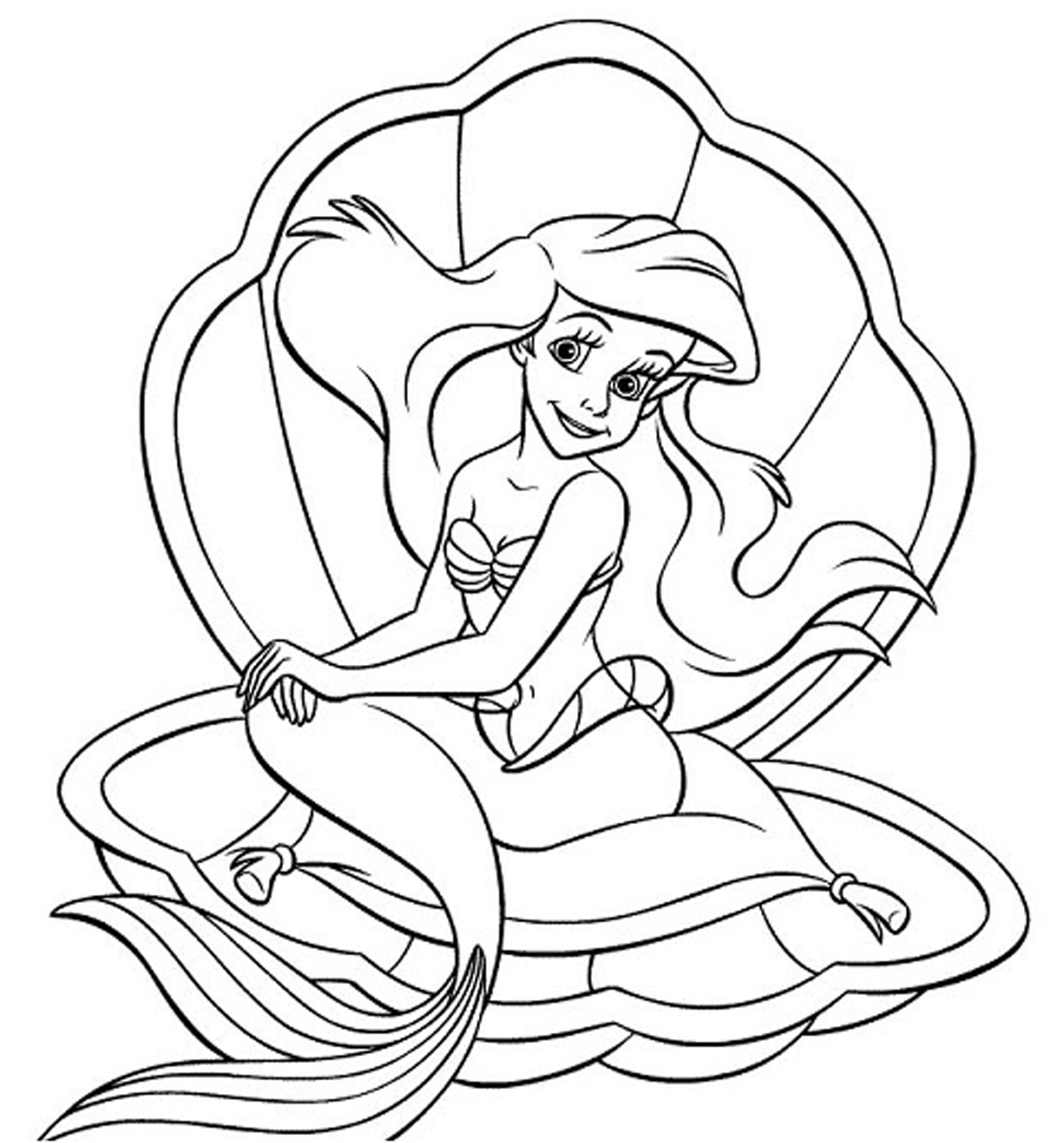 2550x2739 Disney Coloring Pages Princess Ariel Inside