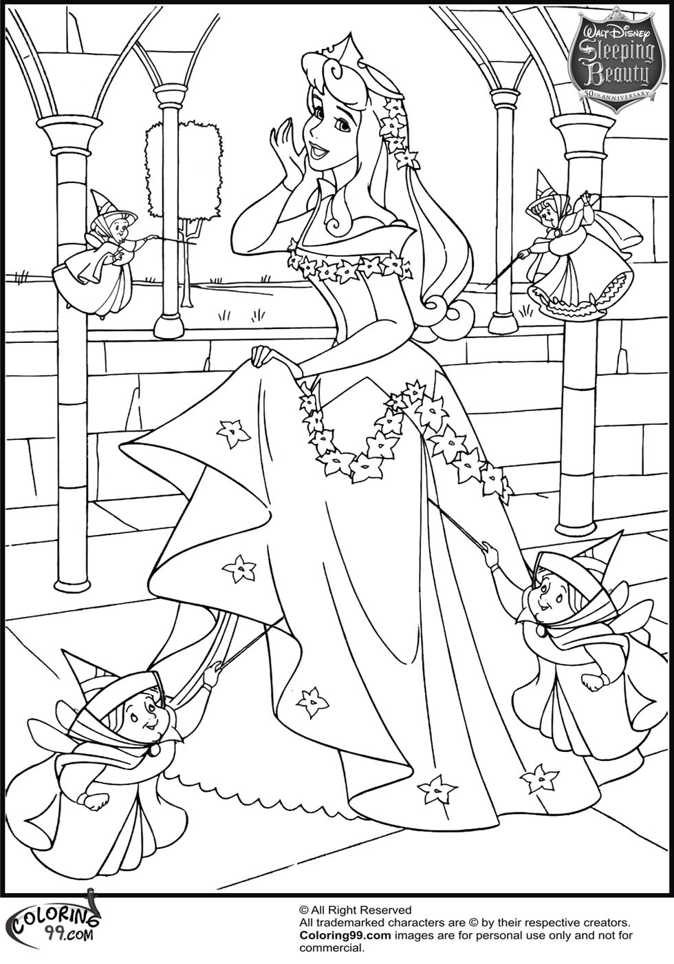 980x1400 Disney Princess Aurora Coloring Pages Team Colors Disney Amp Non