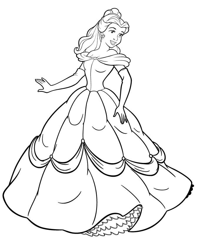 670x818 Disney Princess Belle Coloring Pages For Girls Free Printable