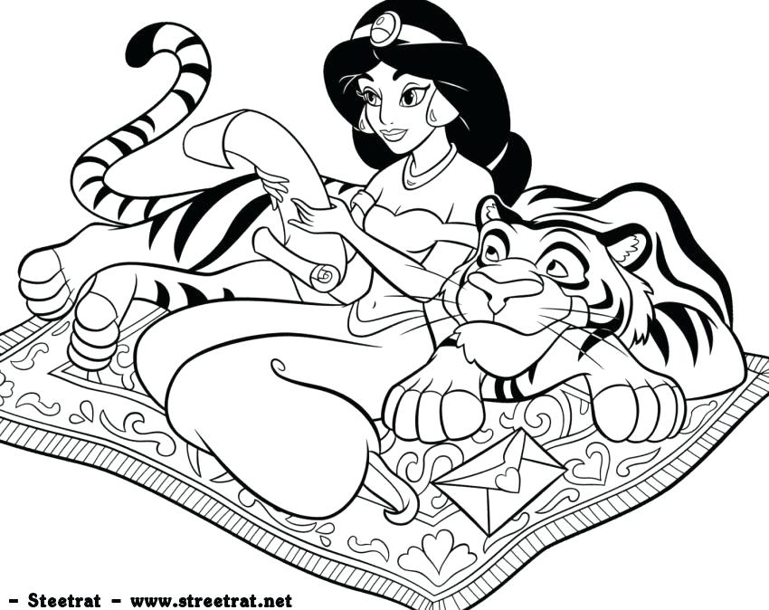 850x674 Disney Jasmine Coloring Pages Princess Coloring Pages Disney