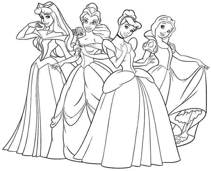 742x600 Best Disney Princess Coloring Pages Free Printable Coloring Free
