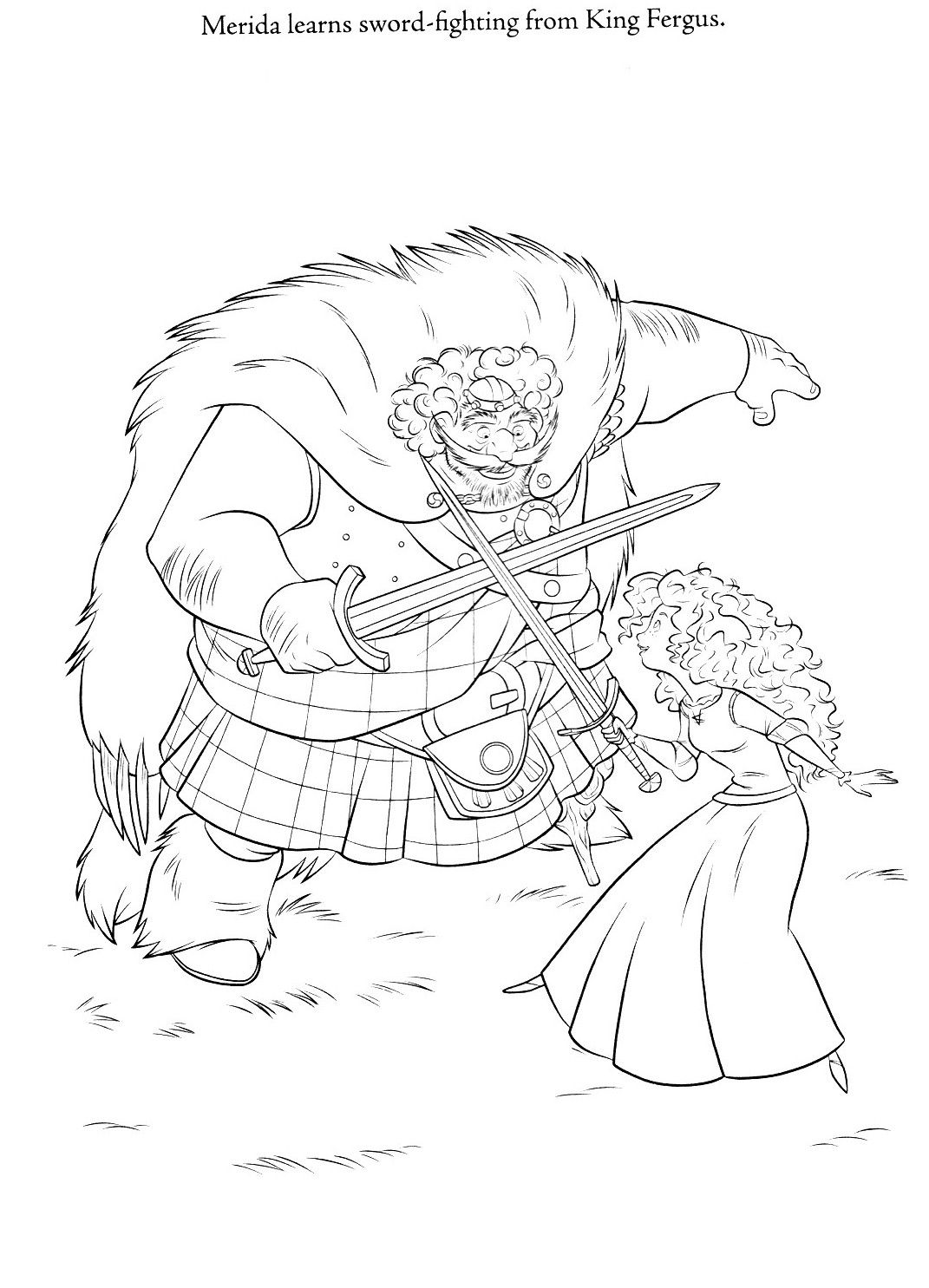 1071x1485 Coloring Page Of Merida And King Fergus (Brave). Color Meridia