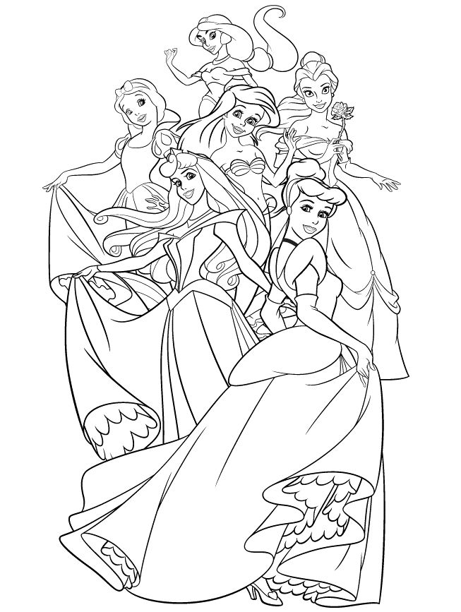 653x867 Disney Princess Coloring Pages