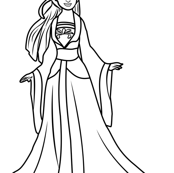 603x600 Mulan Coloring Pages Free Princess Mulan Coloring Page Free Disney