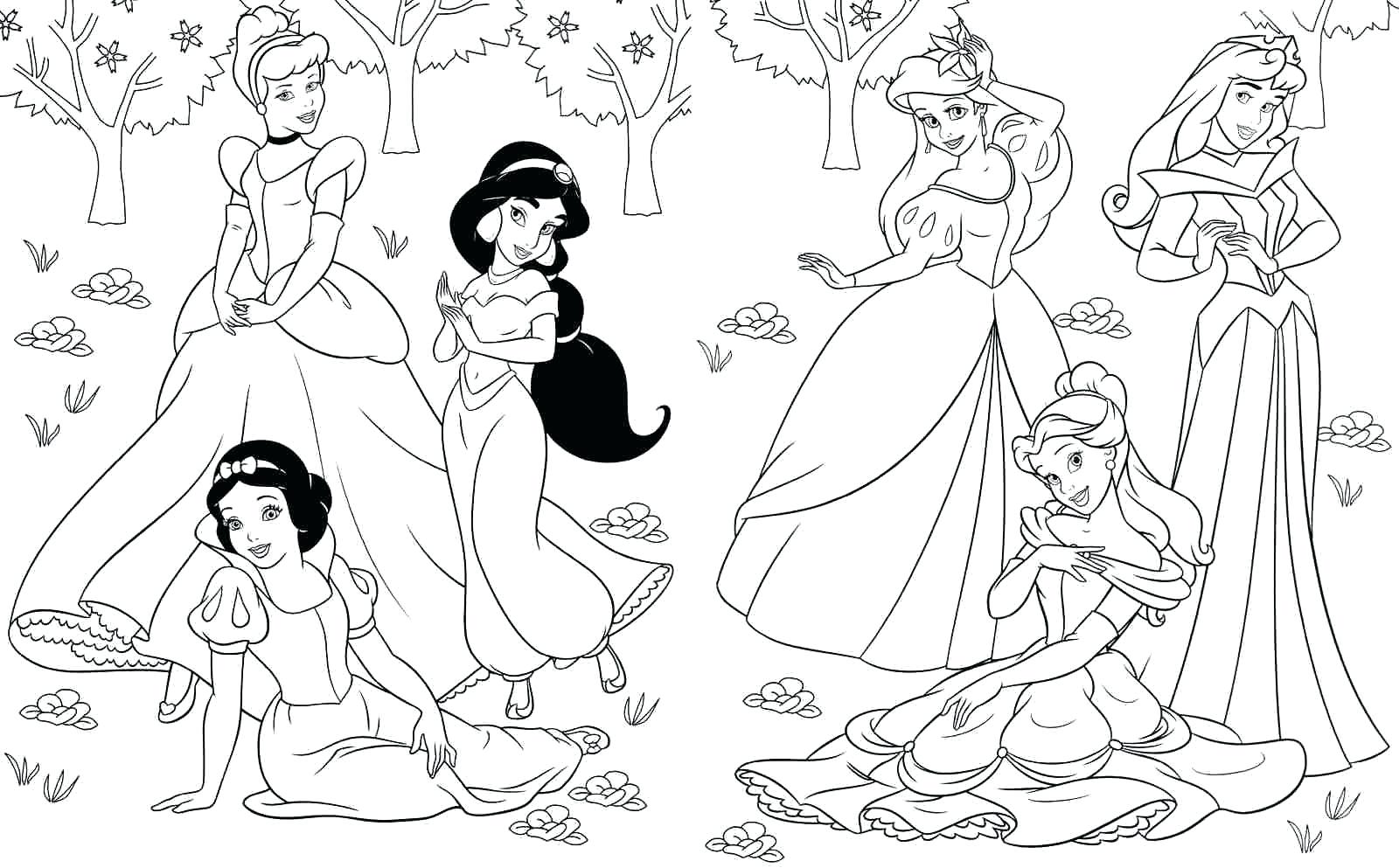 1600x993 Printable Disney Princess Coloring Pages Free Princesses Sheets