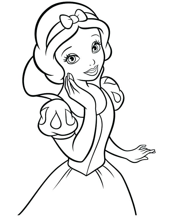 580x750 Disney Princess Color Pages Easy Coloring Pages Snow White Easy