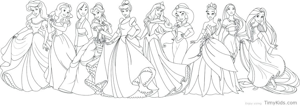 1024x365 Disney Princess Coloring Pages All Princess Coloring Pages Disney