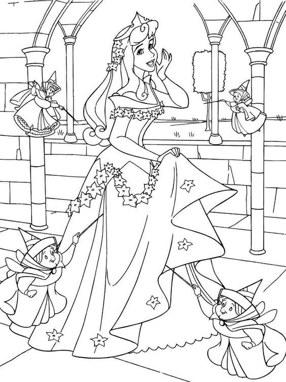 564x752 Sleeping Beauty Coloring Pages Print Disney Princess Sleeping