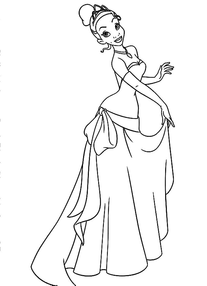 801x1104 Unique Disney Princess Coloring Pages Tiana Gallery Printable