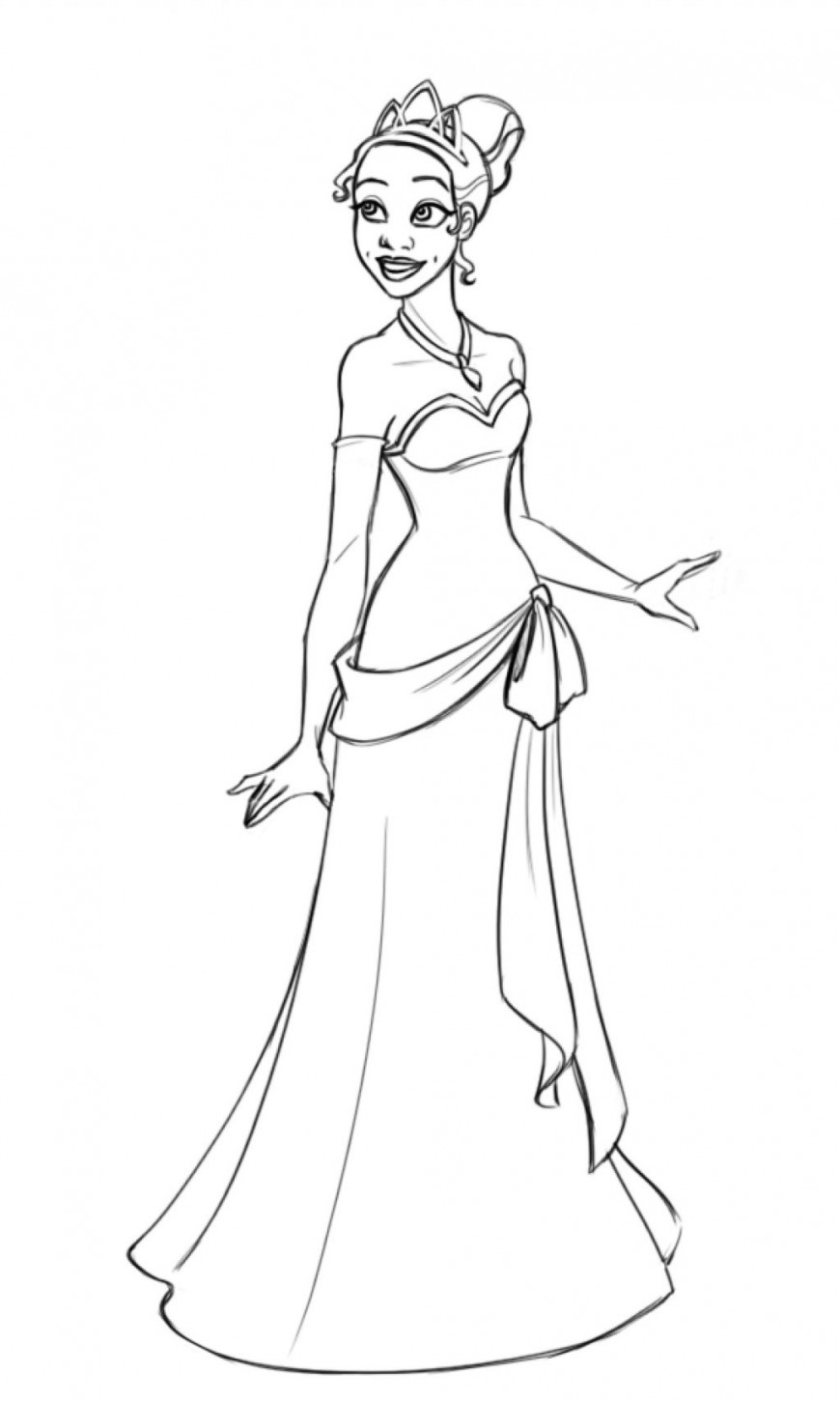 870x1451 Free Printable Princess Tiana Coloring Pages For Kids