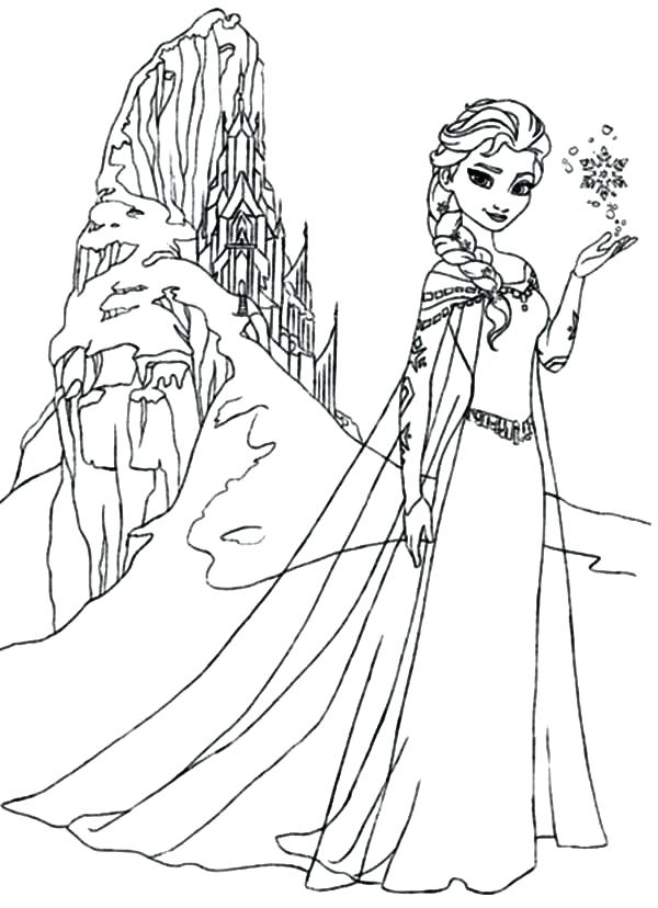 600x828 Disney Frozen Elsa Coloring Pages Queen Amazing Ice Castle