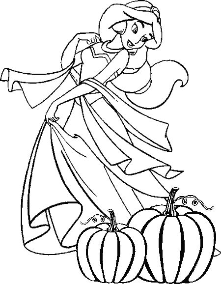 Disney Princess Halloween Coloring Pages