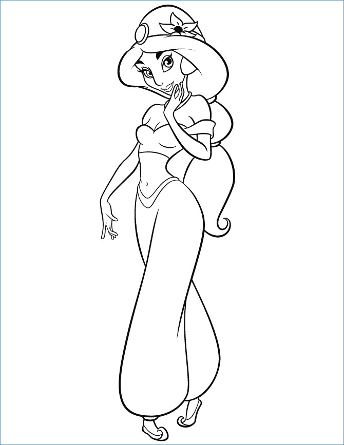 670x867 Princess Jasmine Flower Coloring Page