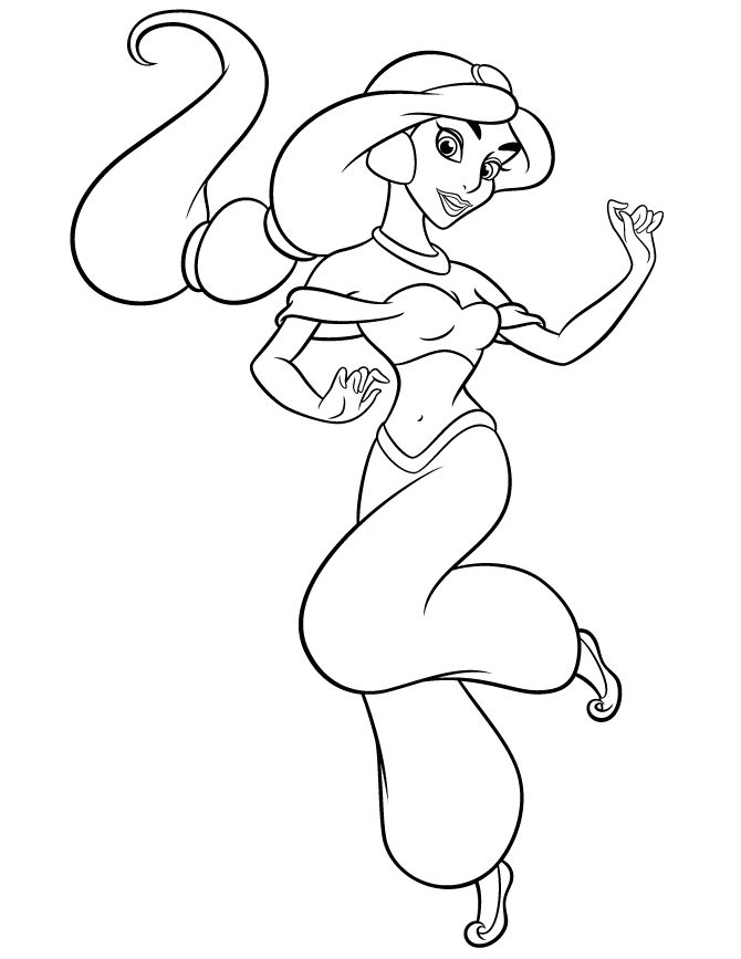 670x867 Dancing Princess Jasmine Coloring Pages For Kids In Disney Cartoon