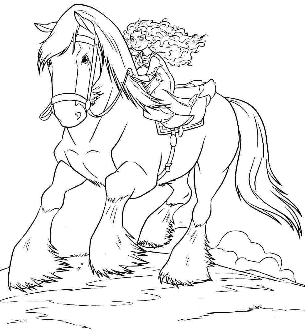 988x1074 Brave Coloring Pages Princess Merida For Kids Disney 8