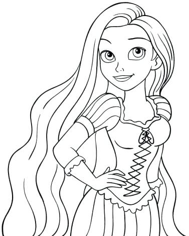 377x470 Rapunzel Coloring Pages For Kids Disney Princess Colouring
