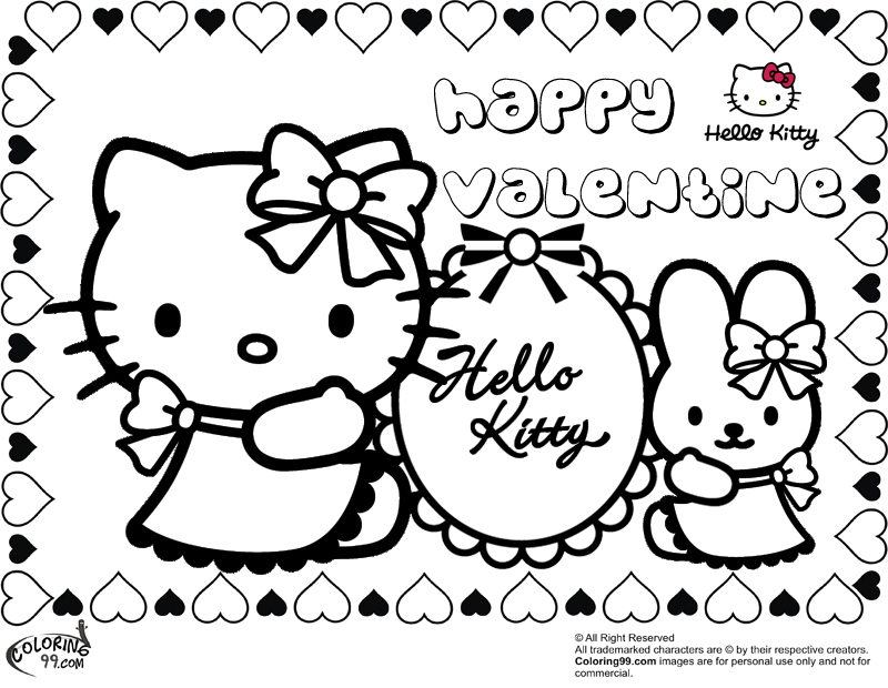 800x620 Hello Kitty Valentine Coloring Pages Minister Coloring