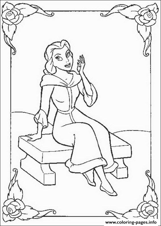 567x794 Belle Sitting In Winter Day Disney Princess 0686 Coloring Pages